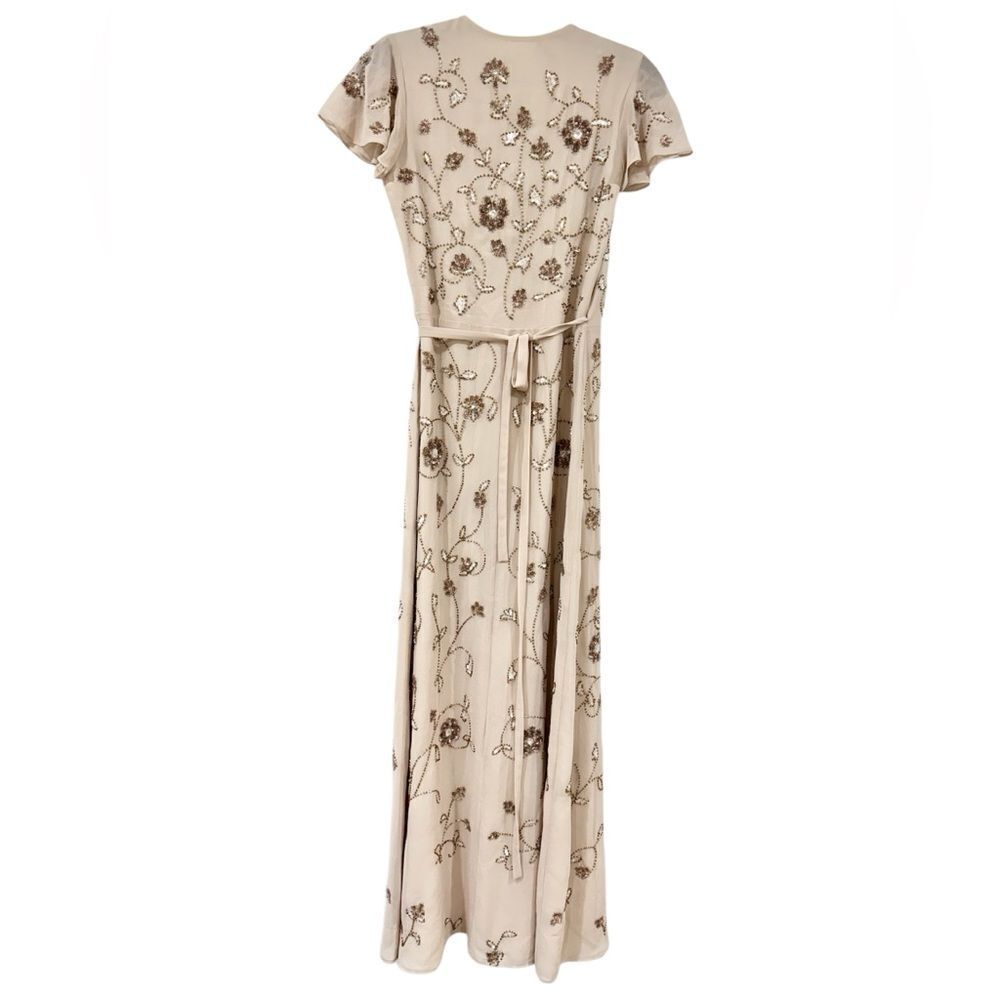 BHLDN Anthropologie Plymouth Wrap Beaded Dress Size 0 - Picture 7 of 10